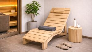 サウナ横の外気浴スペース