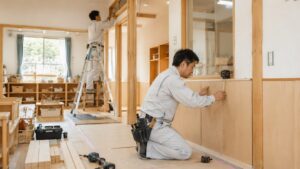 幼稚園・保育園の補助金に関するよくある質問 - 滋賀で自然素材・木の家の注文住宅を建てる工務店|株式会社スムース 幼稚園のリフォーム工事の様子